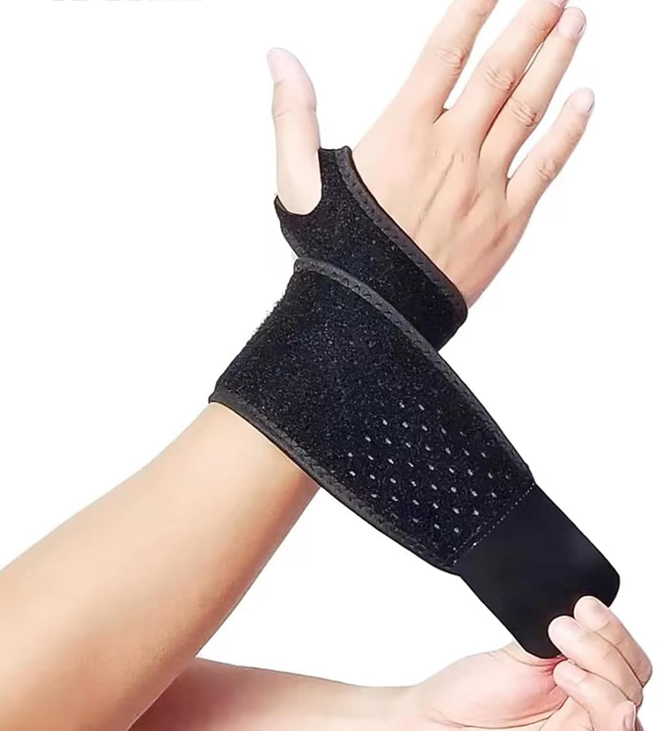 ETHEL 2 Pack Wrist Compression Strap and Wrist Brace Sport Wrist Support for Fitness, Weightlifting, Tendonitis, Carpal Tunnel Arthritis, Pain Relief-Wear Anywhere-Adjustable (Black)