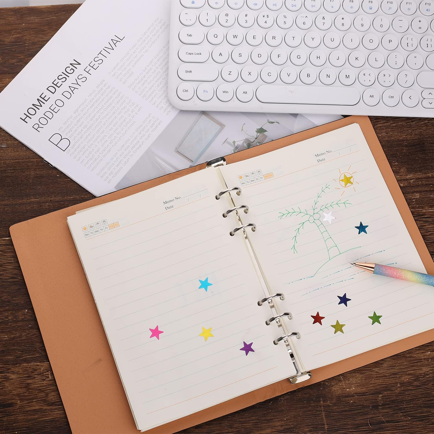 1620Pcs/ 30Sheets Small Star Stickers, 1.3Cm/0.5 Inch Foil Star Stickers Incentive Reward Star Stickers for Kids Craft Wall Home School Office (Gold, Silver, Colored) image number 6