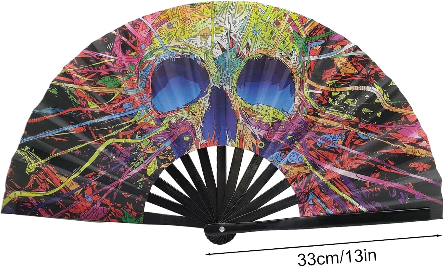 Large Folding Hand Fan | Large 13 Inch Folding Hand Popping Fans,Decorative Foldable Craft, Kung Fu Craft, Home Decoration for Festival Wedding - B image number 4