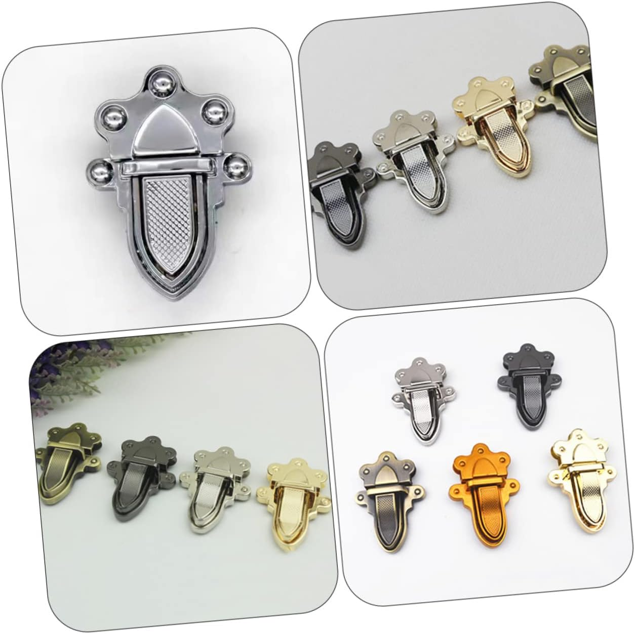 COHEALI 8Pcs Tongue Press Locks Clasp Closure Locks for DIY Handbags Replacement Accessories image number 3