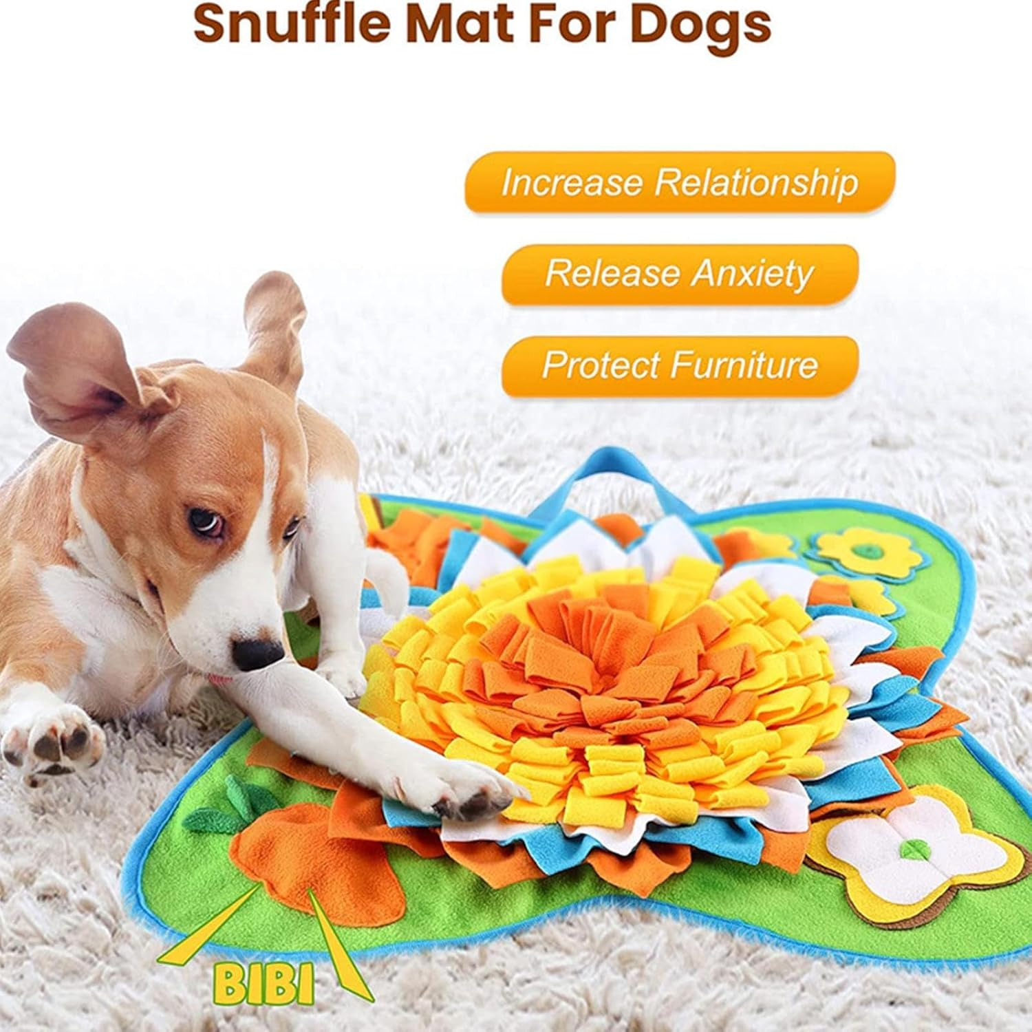 Foraging Mat for Dogs | Snuffle Feeding Dog Mat,Portable Interactive Feed Game for Boredom, Pet Treats Feeding Mat for Small Medium Rabbits Dogs Jmedic image number 3