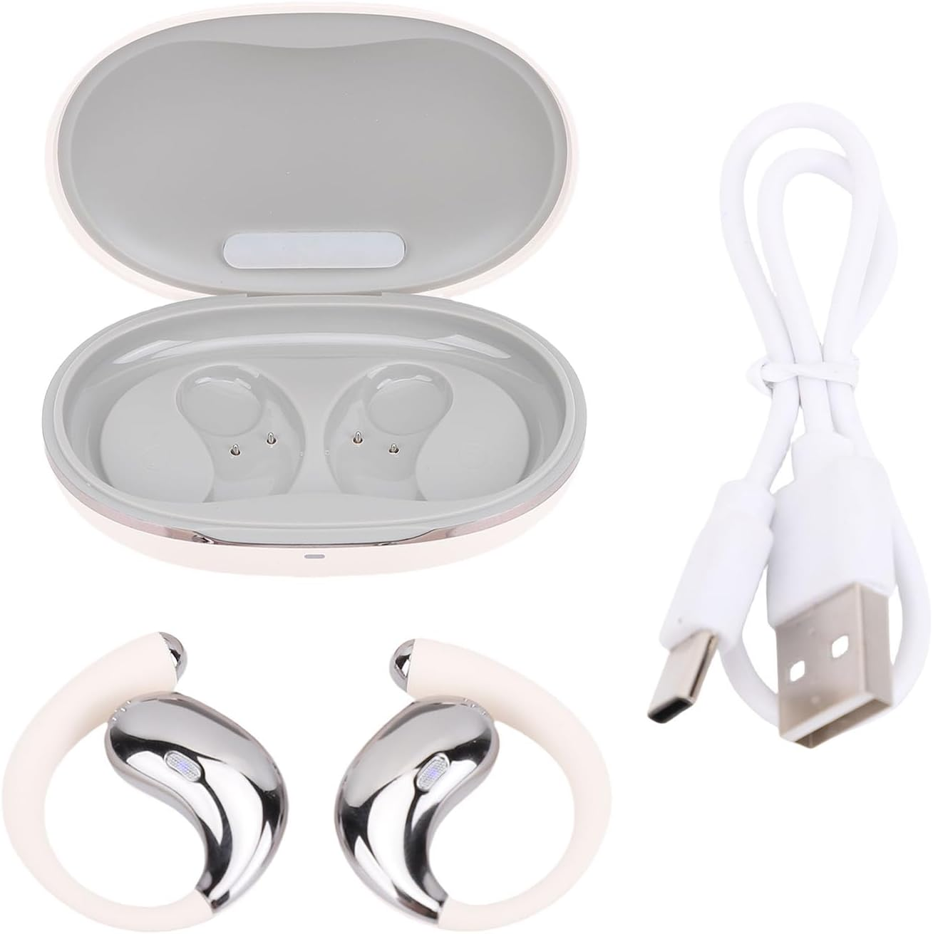 Jectse Multifunctional Translation Earbuds with Clear Sound and Long Battery Life for Language Learning, Business Meetings, White image number 2