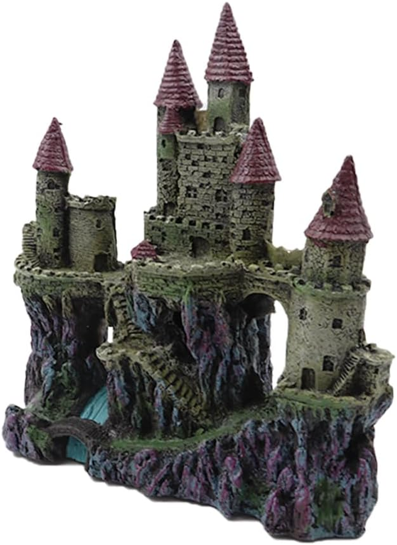 NUZAMAS Castle Aquarium Decoration Aquarium Rock Fish Tank Driftwood Castle Cave Hideouts House for Fish Tank Ornaments Home Fish Tank Decor Supplies image number 5