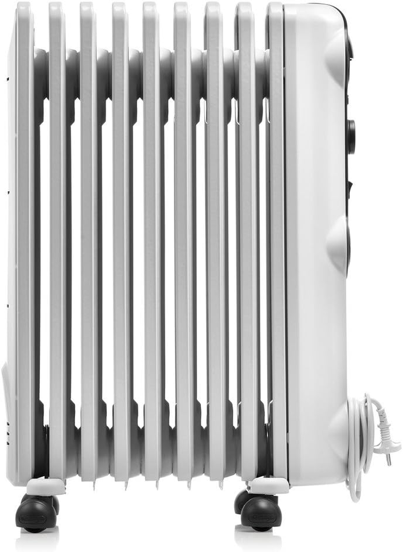 De'Longhi Radia S Electric Oil Column Heater TRRS0920T, 9 Fin Home Heater for Medium Rooms, 3 Power Settings, 24-Hour Timer, 2000W, White image number 5