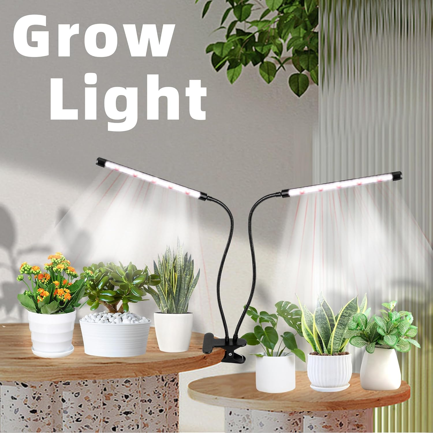 168 LED 6500K Full Spectrum Grow Light with Adjustable Clip - Energy Efficient Plant Growing Lamp for Indoor Plants, Herbs & Succulents(With AU Adapter) (4 Lamps) image number 2