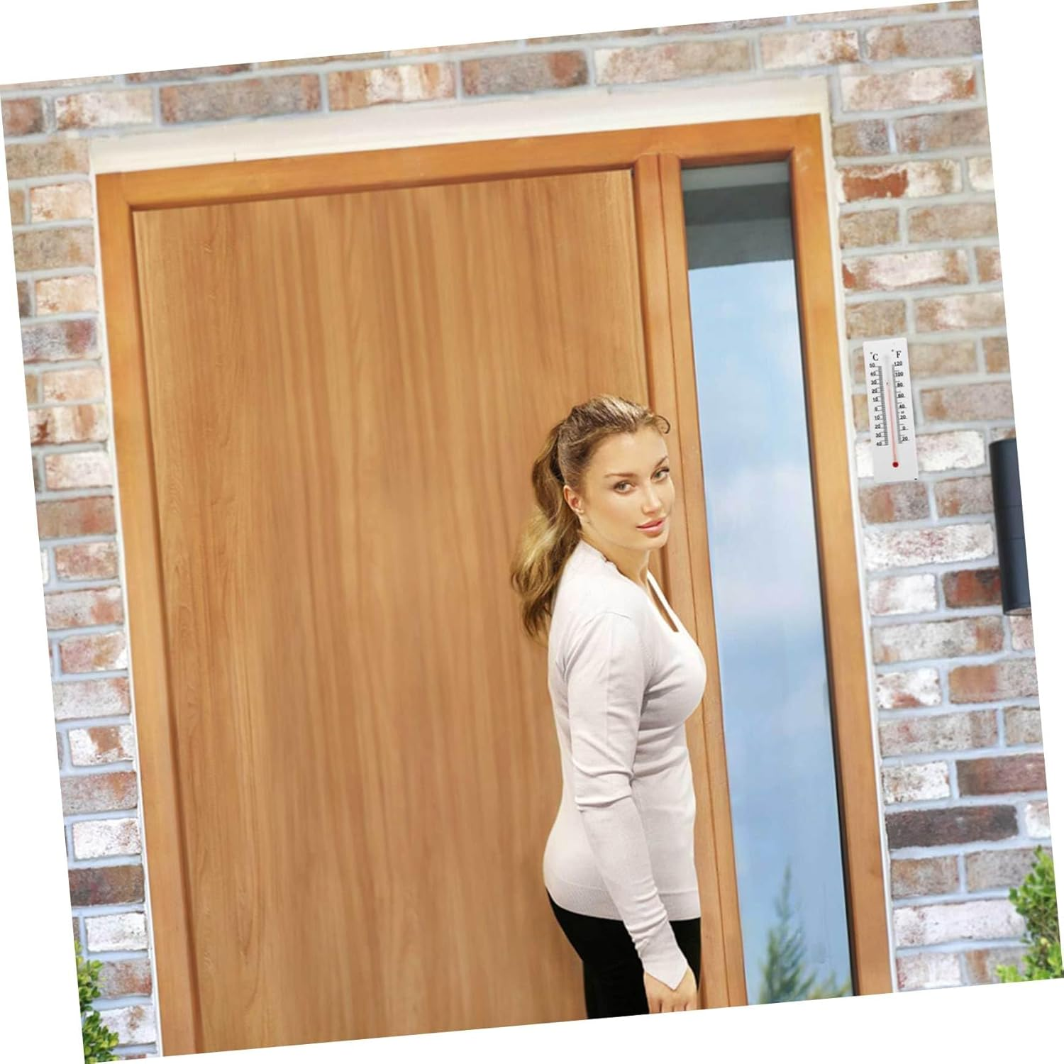 Amosfun 2Pcs Outdoor Thermometer Key Hider Box Wall-Mounted Plastic Key Storage Decorative for Garden Sheds and Office Compact Space-Saving Concealed Safe Holder image number 5