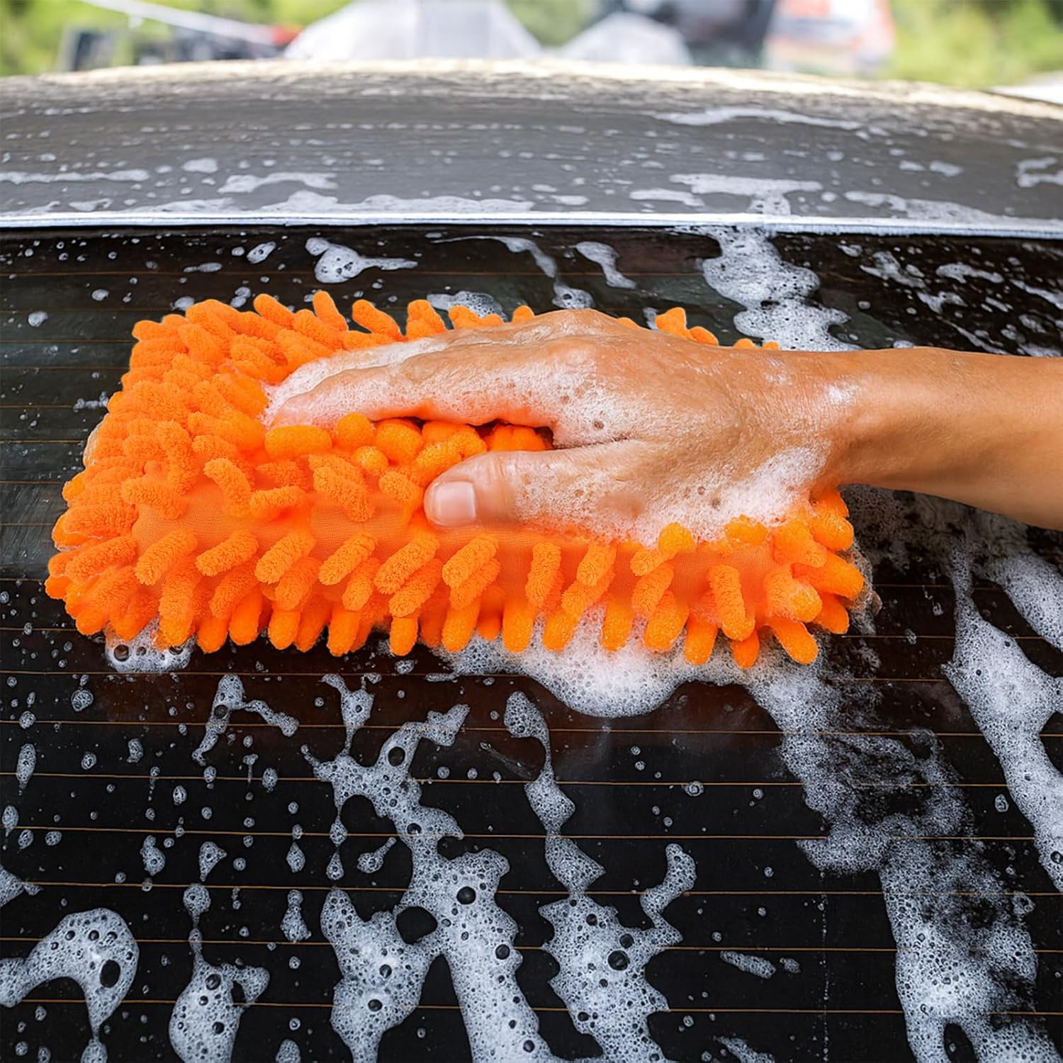 Professional Car Wash Sponge, Scratch-Free Microfiber Dual-Sided Cleaning Tool for Auto Detailing, Safe on Paint Glass Plastic Chrome Surfaces, Compatible with Car Wash Kits