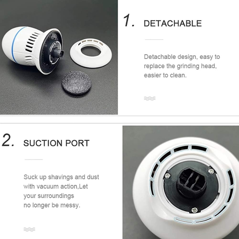 Rechargeable Electric Foot Files, USB Portable Electronic Foot Grinder, Built-In Vacuum Removes Dead Skin from Feet, with 2 Different Quartz Grinding Head for Dead,Hard Cracked Dry Skin image number 2