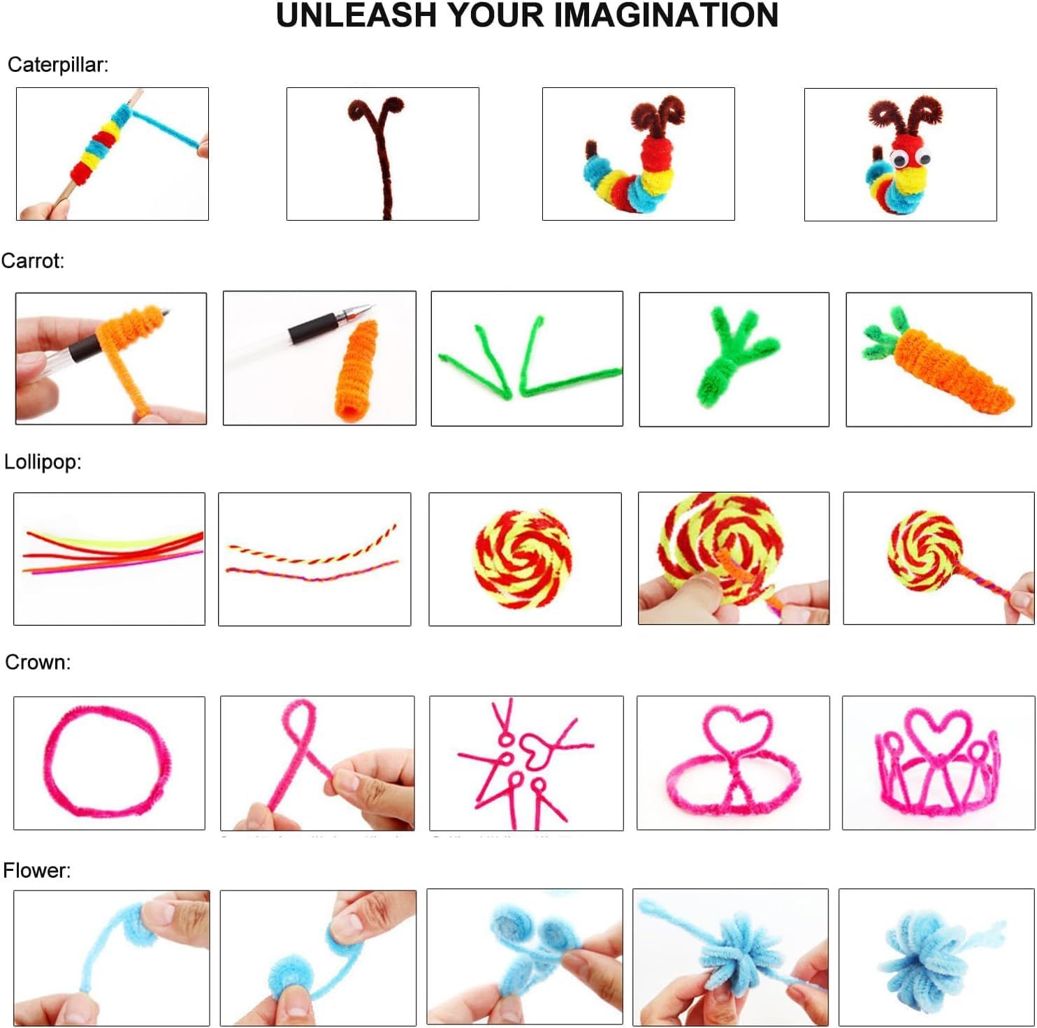 1000Pcs Pipe Cleaners, Betterjonny 20 Assorted Colors Pipe Cleaners for Crafts 12In Long Pipe Cleaners Colored Art and Craft Supplies for DIY Art Creative Crafts Decorations