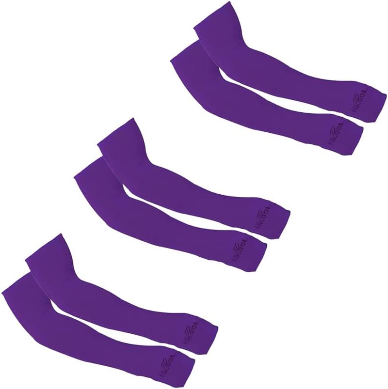 3 Pairs Cooling Sport Arm Stretch Sleeves Sun UV Protection Covers Cycling Golf - Breathable, Moisture-Wicking Stretch Fabric - Black X 2 + Grey X 1 image number 7