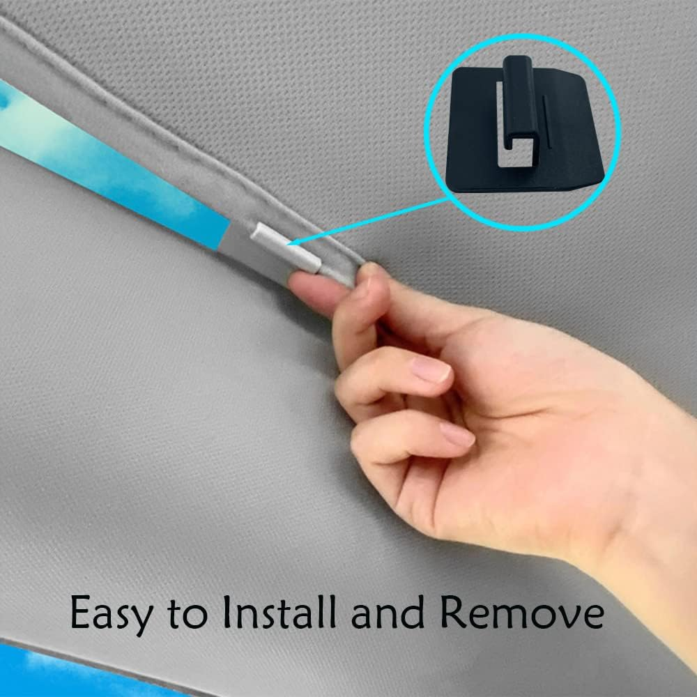 Oisinlas 16 PCS Sunshade Clips Roof Shade Clips for Sunroof Compatible with Tesla Model 3 Model Y Roof Sun Shade Heat Shield Installation Accessories(Black, Model 3) image number 5