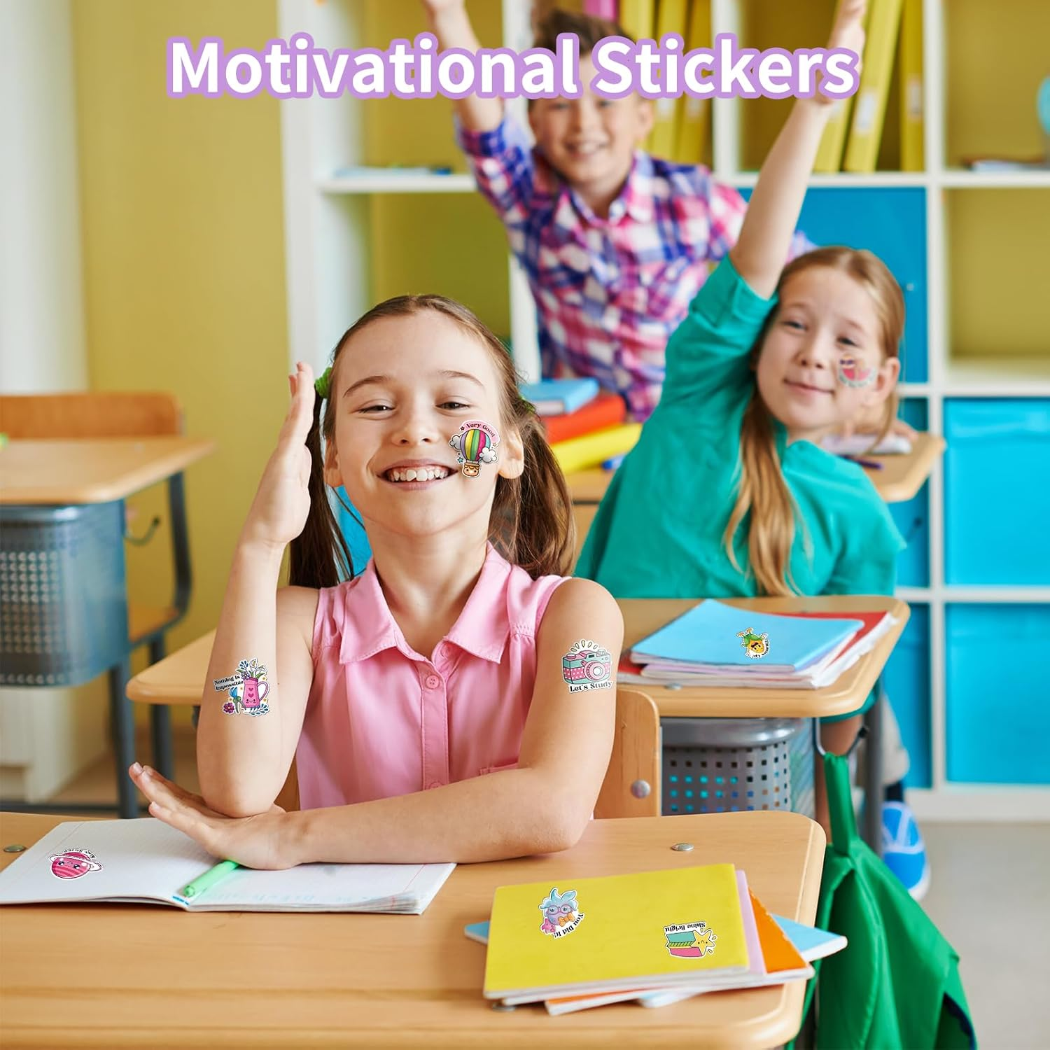 400PCS Cute Animal Stickers for Kids, Motivational Reward Stickers Pack for Kids Classroom, Water Bottle Stickers Waterproof Vinyl Hydroflask Phone Skateboard Laptop Stickers image number 1