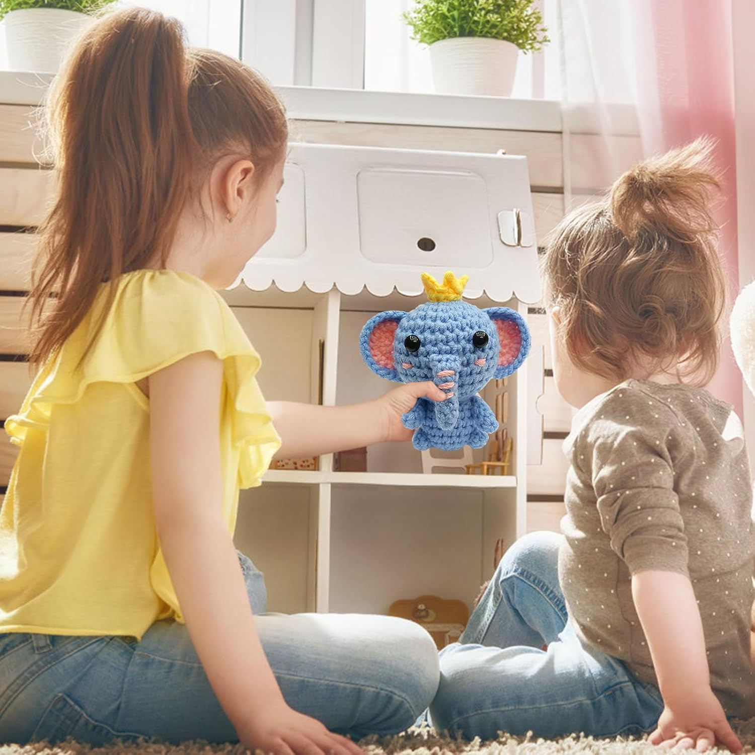 4 Pieces DIY Crochet Set with Crochet Pocket and Instructions, Knitting Set for Beginners, with 4 Different Animal Crochet Instructions (Elephant/Dinosaur/Bee/Octopus) for Beginners Animals image number 4