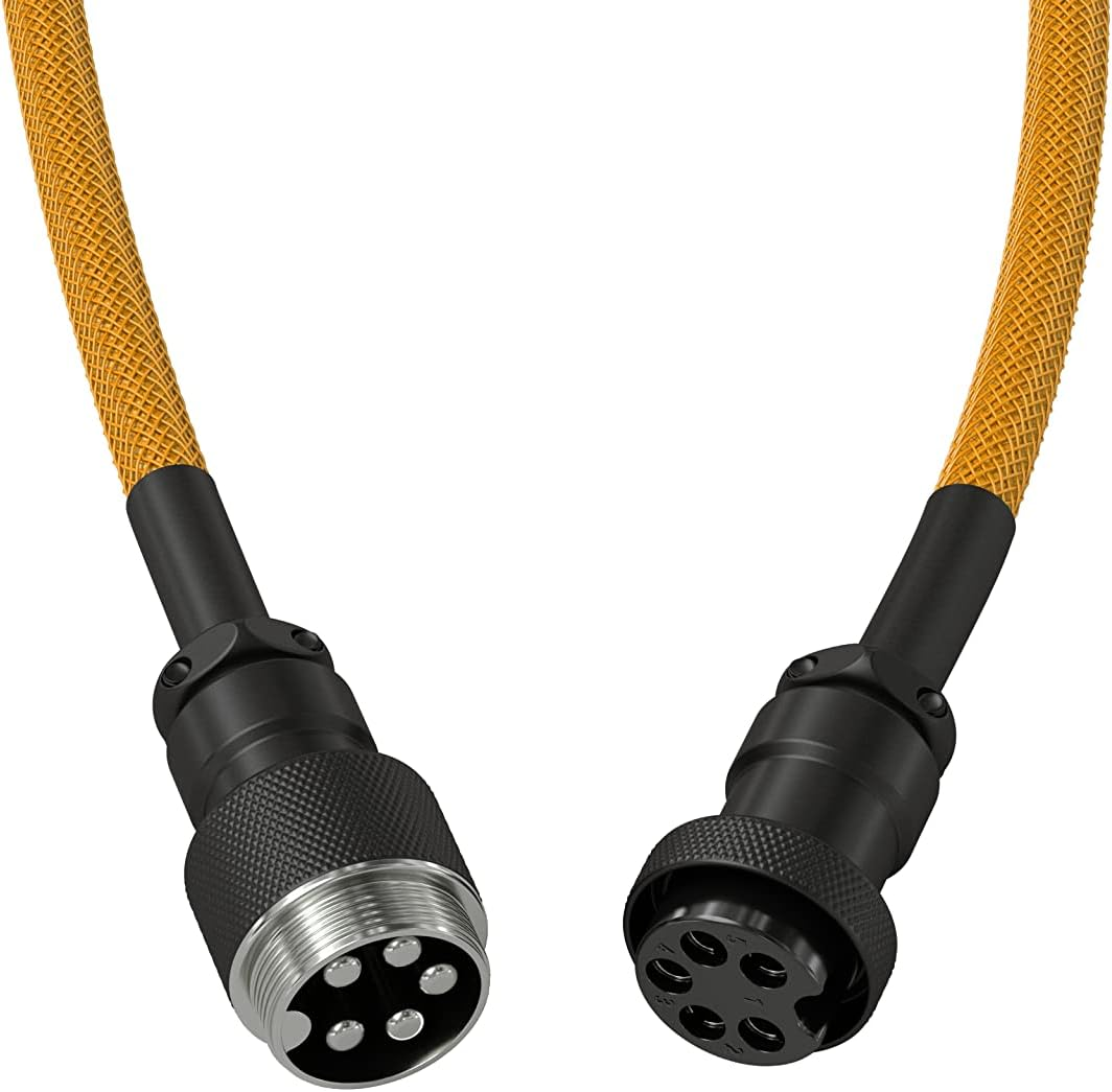 Glorious Coiled Keyboard Cables &ndash; USB-C Artisan Braided Cables for Mechanical Gaming Keyboards (Glorious Gold) image number 5