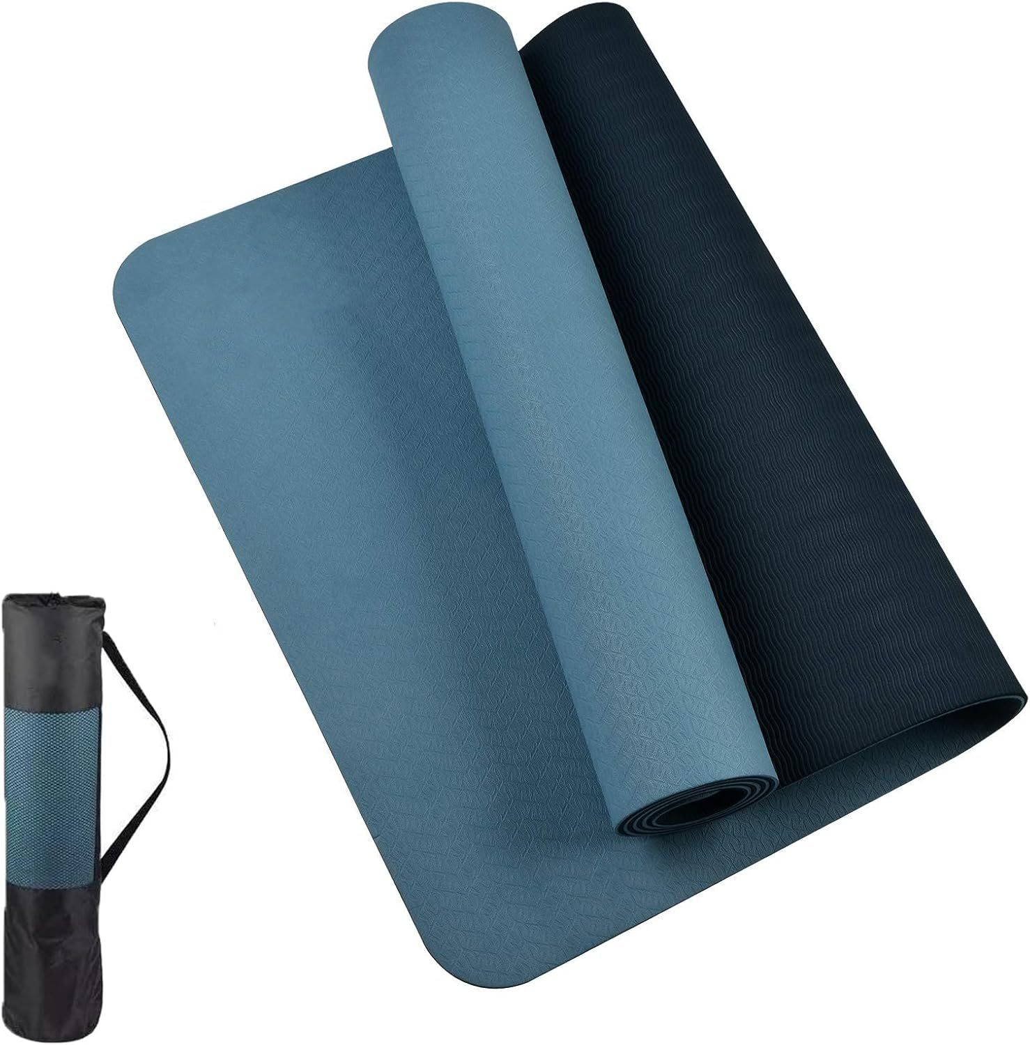 LEFAFA Yoga Mat Non Slip, Extra Thick 6MM TPE Workout Pilates Mats, Eco Friendly Fitness Exercise Mat for Women Men, Workout Mat with Carrying Strap and Storage Bag for Home Gym Floor