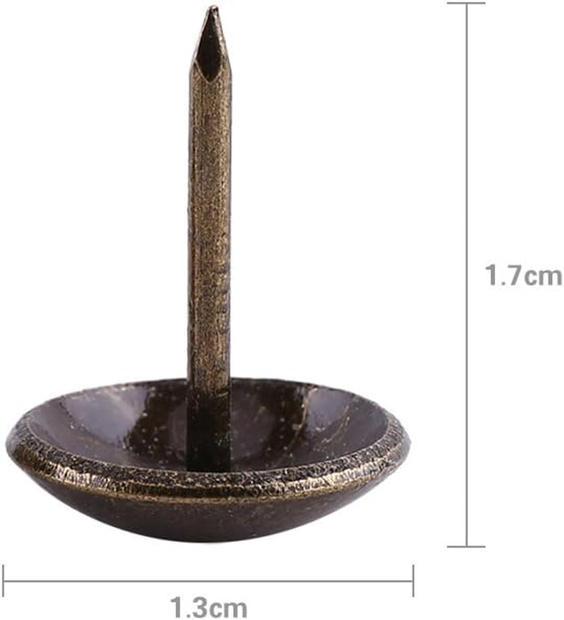 100Pcs Antique Bronze Upholstery Nail Wood Decorative Tack Stud for Home Furniture Decor (Size:Type4-Green Bronze) image number 2