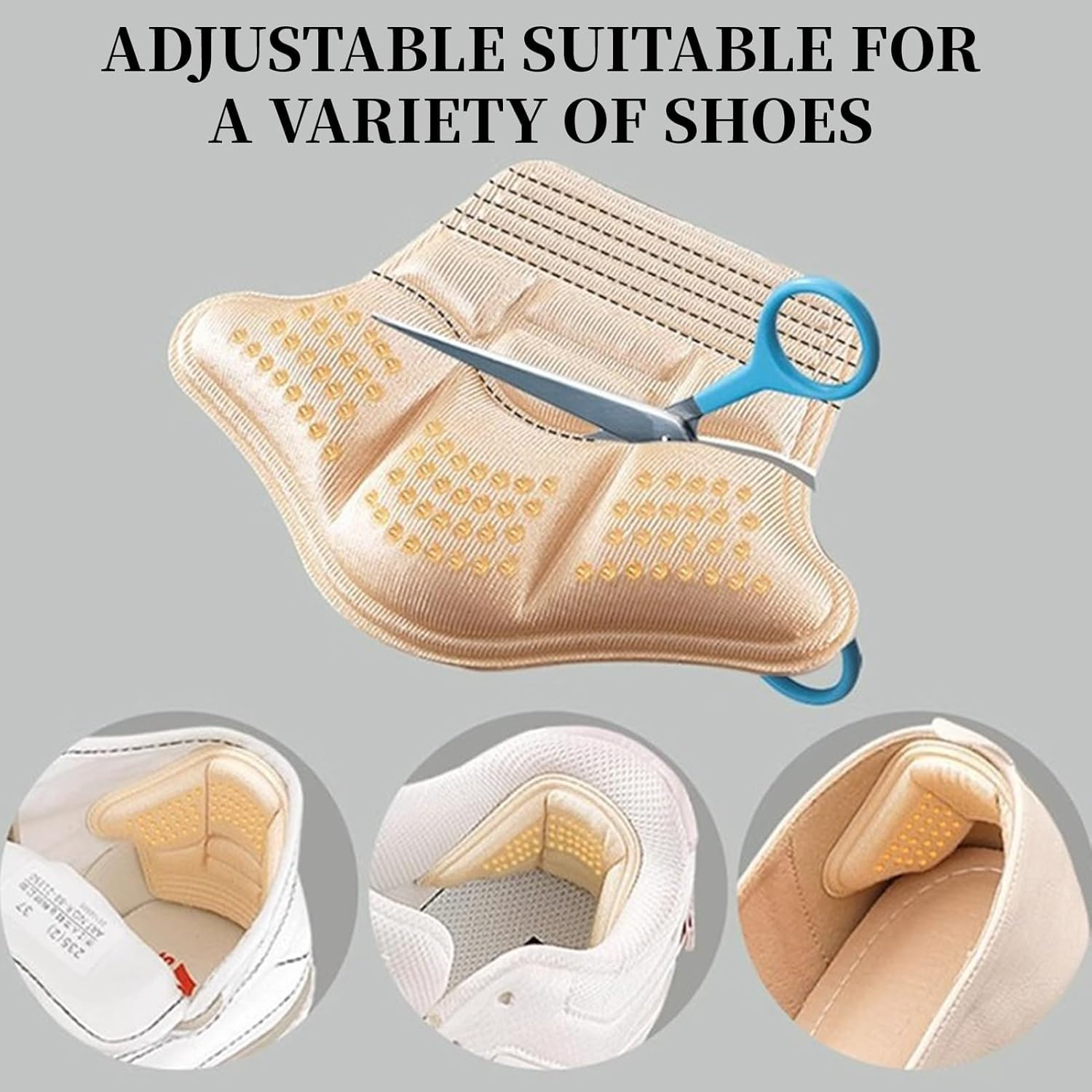 10 Pairs Heel Cushion Inserts, Leather Heel Grips Liners for Comfort and Protection, Reusable Shoe Pads with Adhesive Backing, Ideal for Boots, Sport Shoes, and Heel Blister Prevention