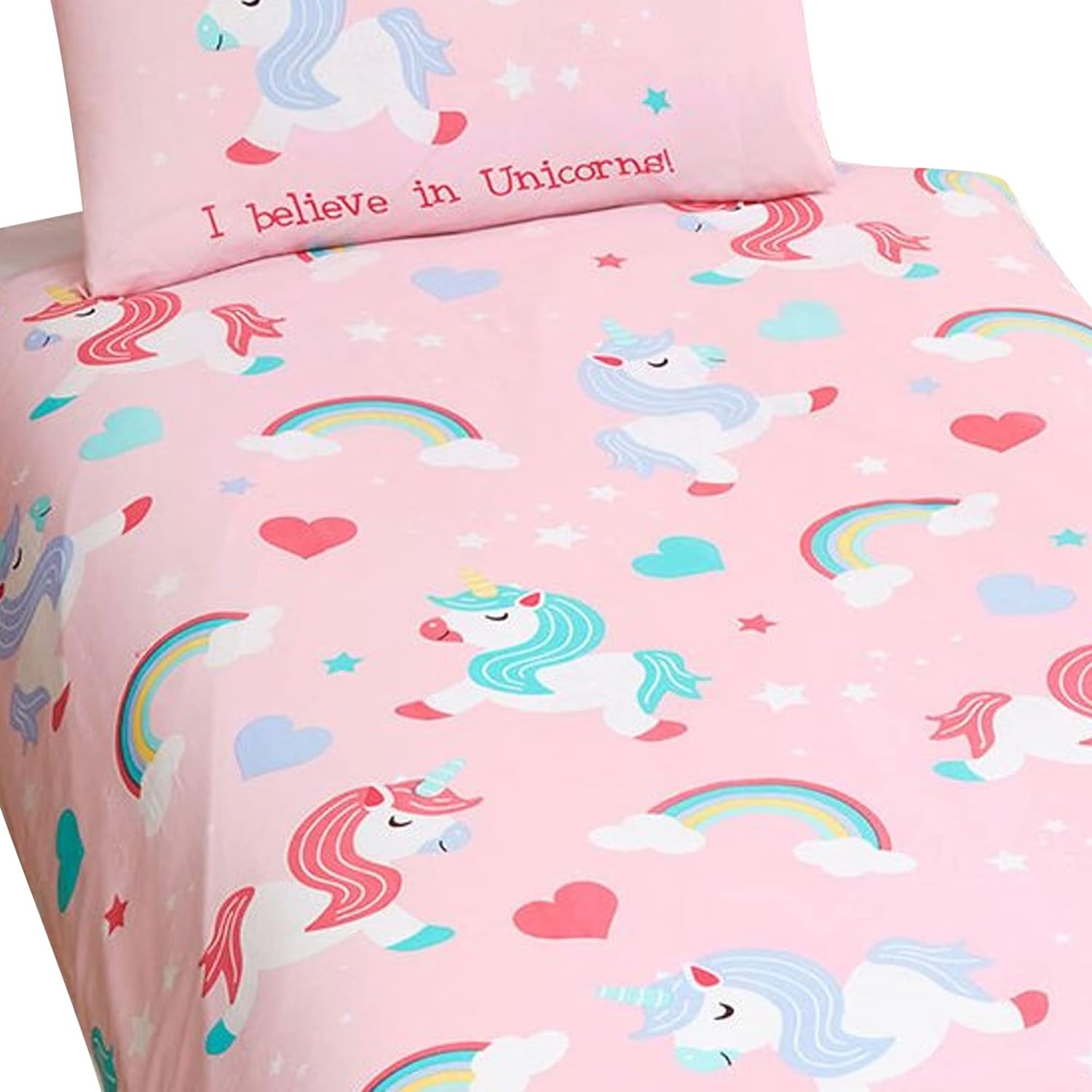 I Believe in Unicorns Double Duvet/Doona Cover and Pillowcase Set image number 2