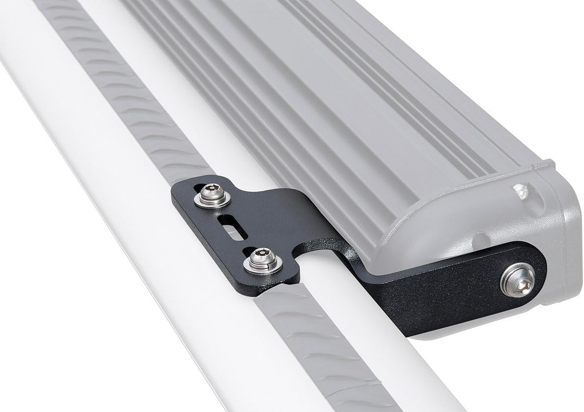 Rhino Rack LED Light Brackets for Pioneer Platform, Stainless Steel, Black Powder Coated