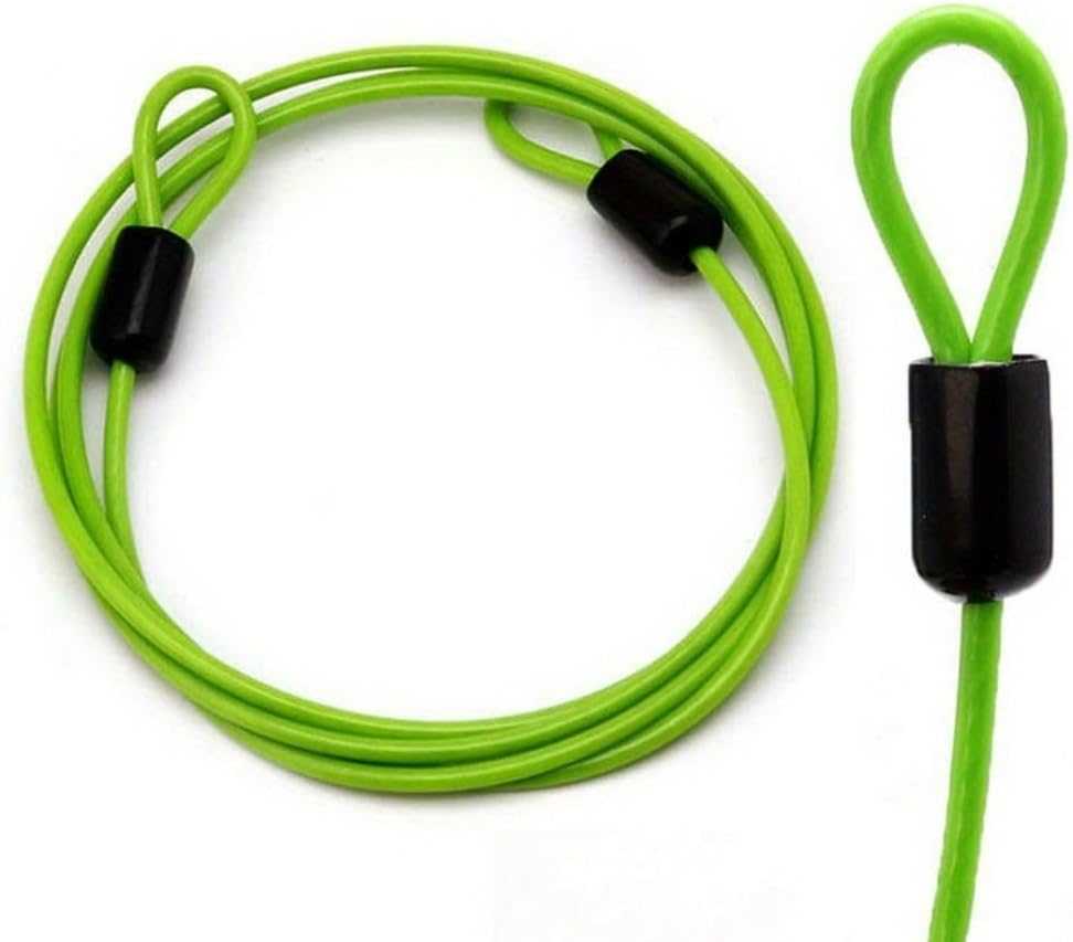 Steel Wire Lock Line,Stainless Steel Cable Lock, Bike Security Steel Cable,High Reliability Security Lock for Bicycle Double Looped Stainless Steel, External Bike Scooter Cable Lock Cable (Black)