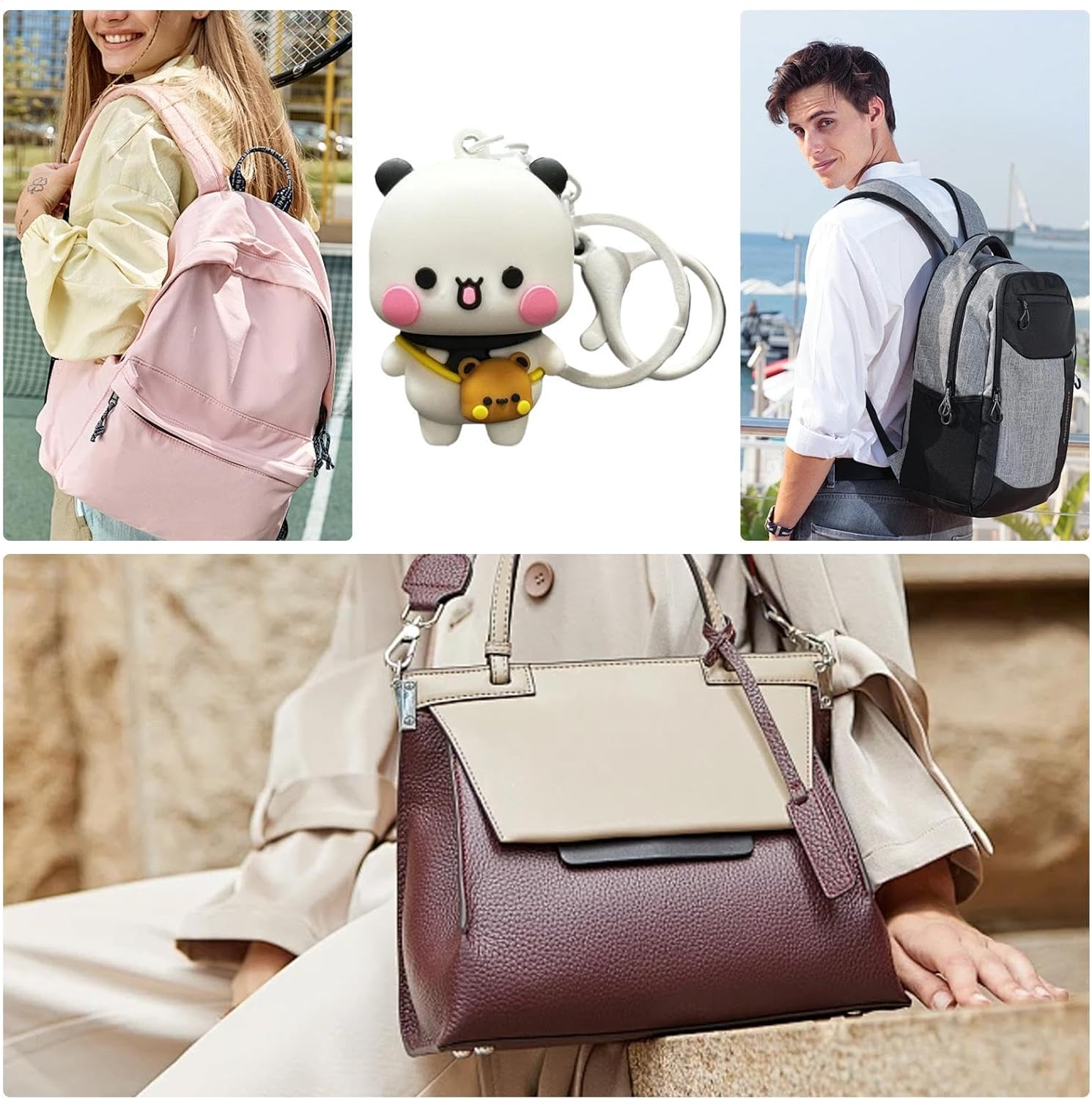 Nybhyjka Cute Bear Keychain, Bear Keychain | Cartoon Key Charm Backpack Pendant | Bag Decoration Pendant Bear Key Chain Key Accessories for Bag, Handbag, Bag - Other image number 6