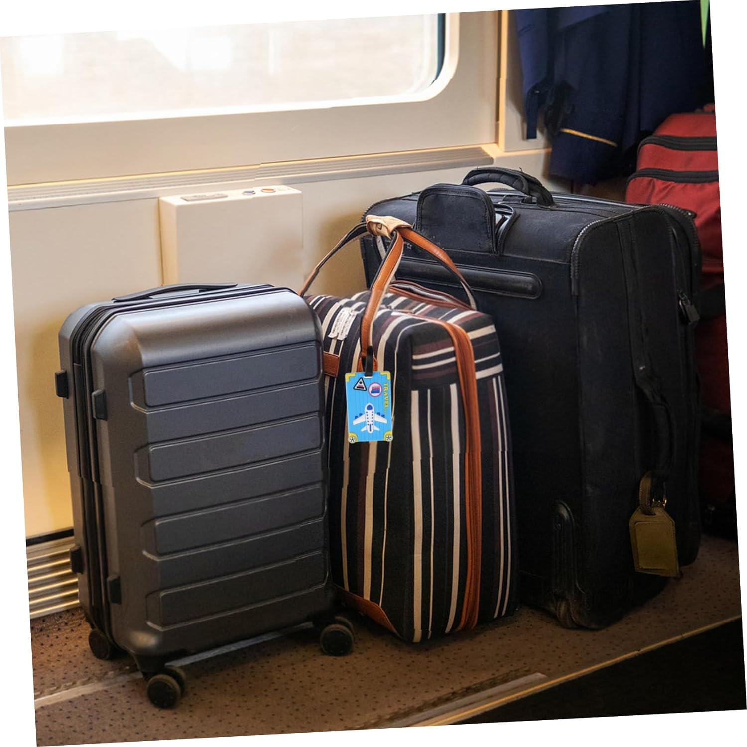 VALICLUD PVC Airplane Luggage Tag Cute Cartoon Design Holder for Travel Accessories Lightweight and Portable for Suitcases and Cards Stylish and Distinctive image number 6