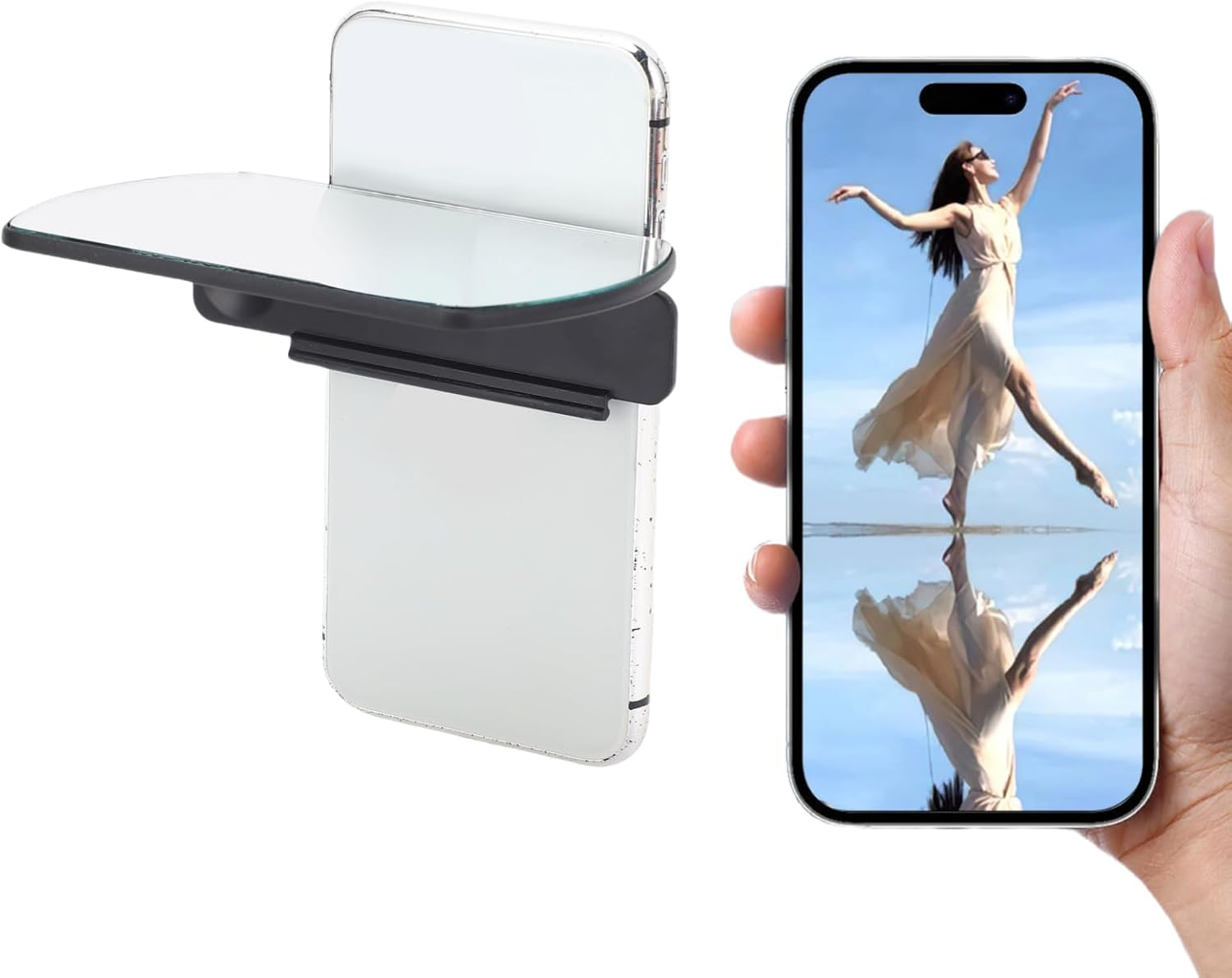 XUMIUZIY Smartphone Camera Mirror Reflection Clip Kit, Clip Reflection Mirror for Phone Back Camera, Sky Realm Photography for Outdoor Travel Photography image number 1