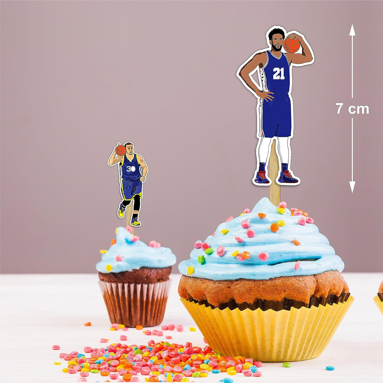 Basketball Cupcake Toppers &ndash; Fun & Sporty Party Decorations for and Adults | Perfect for Hoops-Themed Birthdays, Games, and Celebrations image number 4