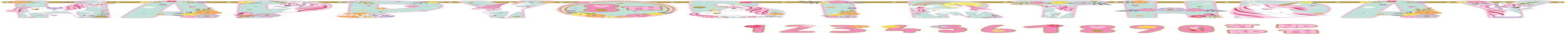 Amscan Magical Unicorn Letter Banner, Multicolor image number 1