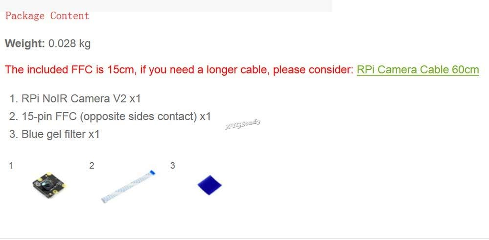 Rpi Noir Camera V2, Official Raspberry Pi Infrared Night Vision Camera Module V2.1 IMX219 8-Megapixel Sensor 3280 &times; 2464 1080P30 for NEW Raspberry Pi 3 2 Model B B+ @Xygstudy image number 3
