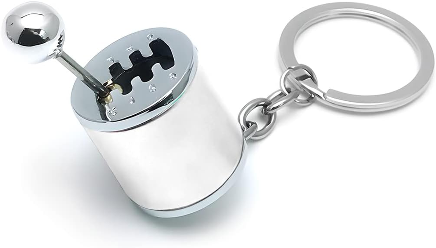 Car Shifter Gear Keychain, 6 Speed Shifter Keyring Gadgets, Car Shift Lever Manual Transmission Gearbox Pendant Accessories (Black) image number 1