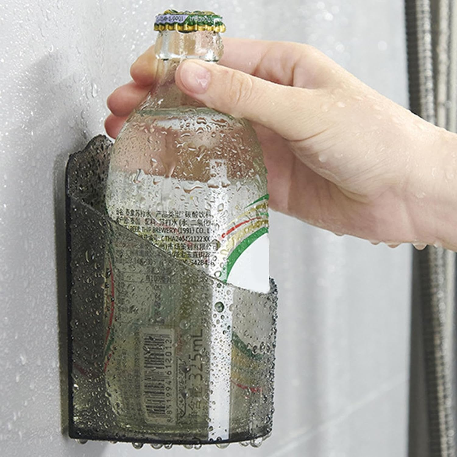 Bottle Display Holder - Soda Can Organizer, Adhesive Bottle Display | Beverages Liquor Bottles Storage Holder, Red Wine Bottle Organizer, Wine Bottle Display Holder for Pool Refrigerator Door - Transparent image number 5