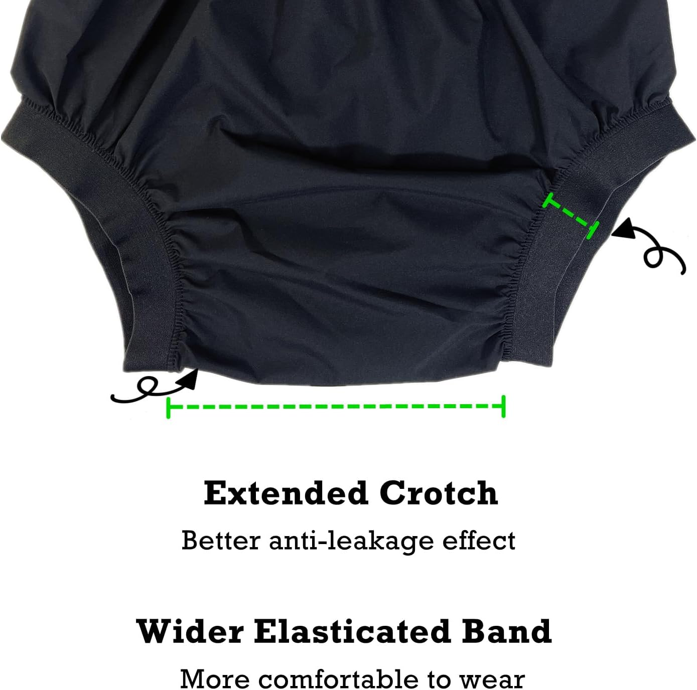 AQX Adult Plastic Pants, Reusable Waterproof Underwear for Incontinence, Leakproof High Waist Cloth Diaper Covers 2Pcs (Blackwhite-2Pcs, S) image number 3