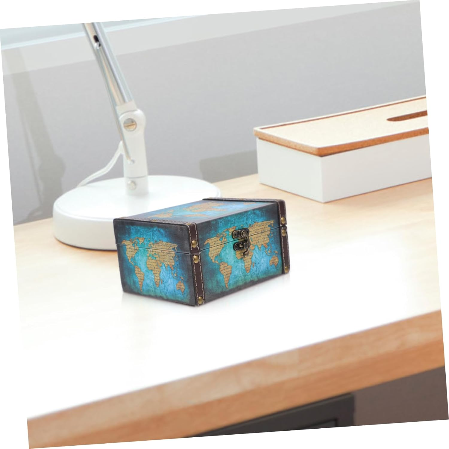 Pirate Storage Box Capacity Decorative Treasure Box for Boys and Girls Jewelry Toys Includes Lock image number 6