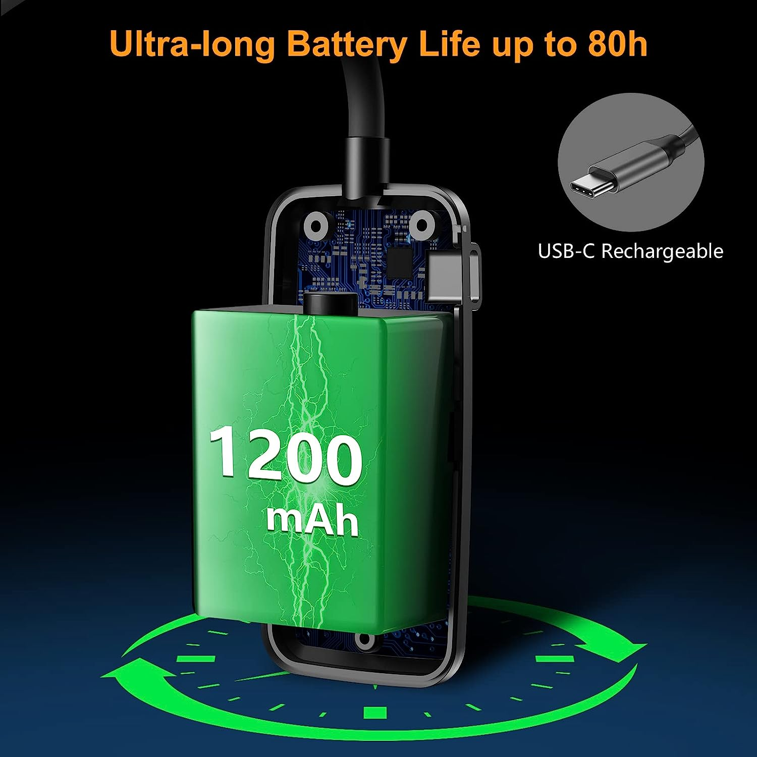 Gritin 19 LED Book Light, Reading Light Book Lamp for Reading at Night with Memory Function, 3 Eye-Protecting Modes -Stepless Dimming, Long Battery Life, 360&deg; Flexible Lamp for Bed,Tablet - Black / Black image number 3