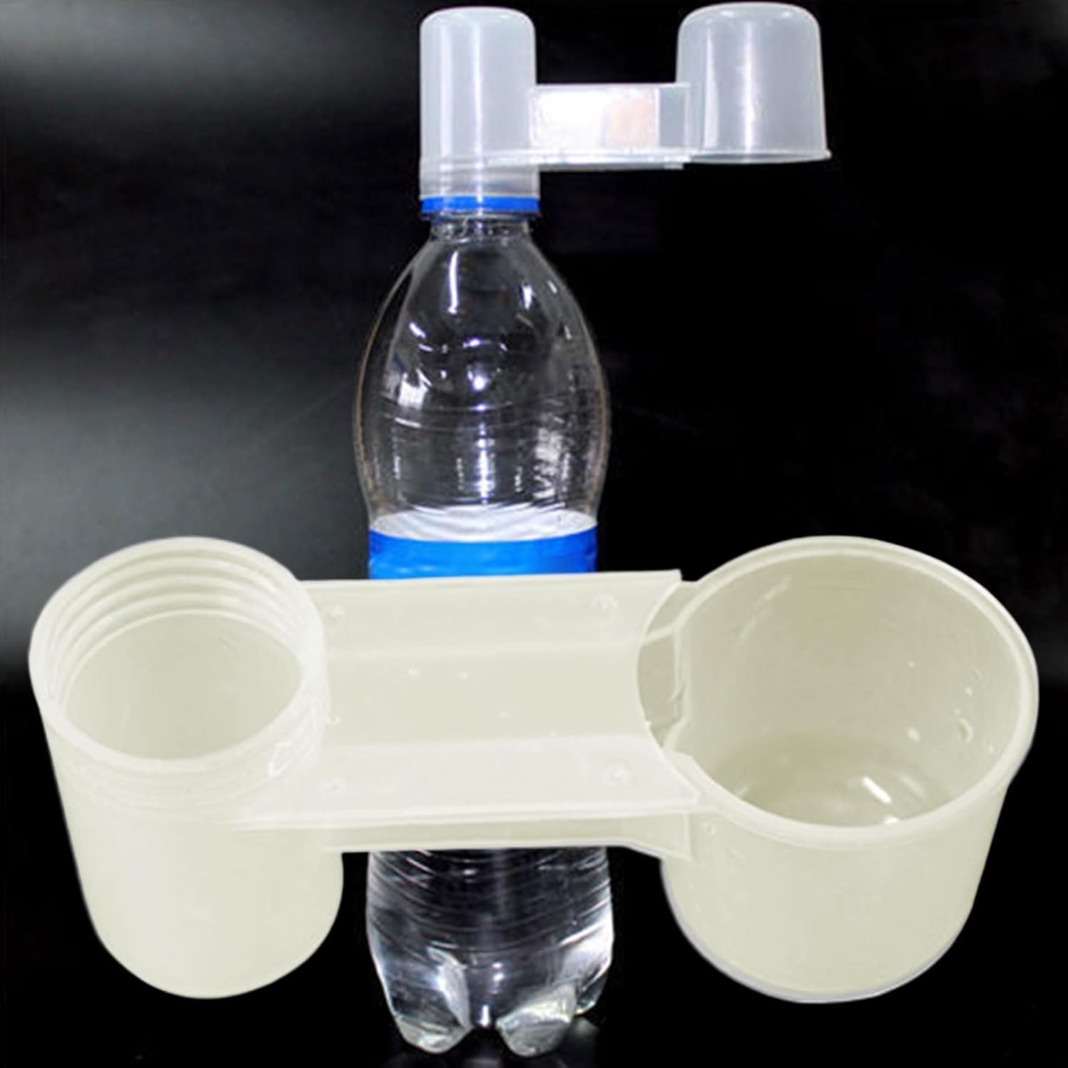 Bird Water Dispenser | Water Bottle Bird Drinker for Cage - Splash-Proof Transparent Dispenser Double-Port Design for Pigeons Chickadees Parakeet Finches Chicken Home Garden image number 5