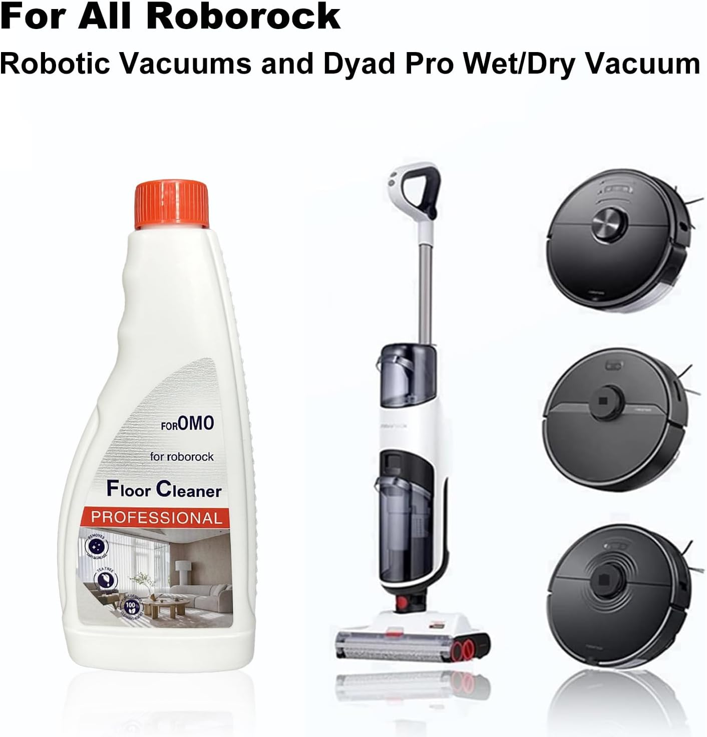 480Ml Floor Cleaning Solution, Compatible with Roborock Mopping Robots (S7, S8, Qrevo, Q7, Q8 Series), Sweeping Robot Cleaning Fluid for Multiple Floors, Pet & Kid Friendly, Anti-Stain& Fresh-Scented image number 3