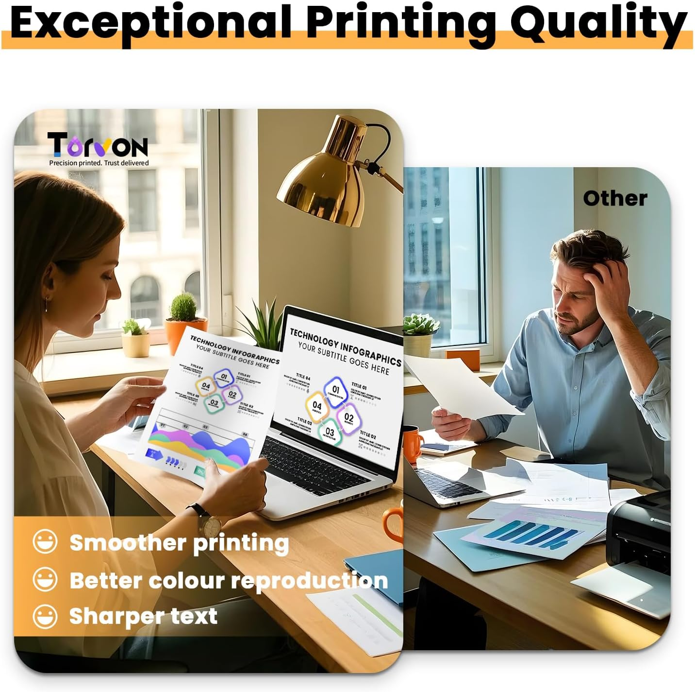 Torvon 212XL Ink Cartridge for Epson 212 212XL 212 XL Ink Cartridges Combo Pack 4 Compatible with Epson XP-2100 XP2100 XP-3100 XP-3105 XP-4100 XP4100 WF-2810 WF-2830 WF-2850 Printer(B/C/M/Y) image number 1