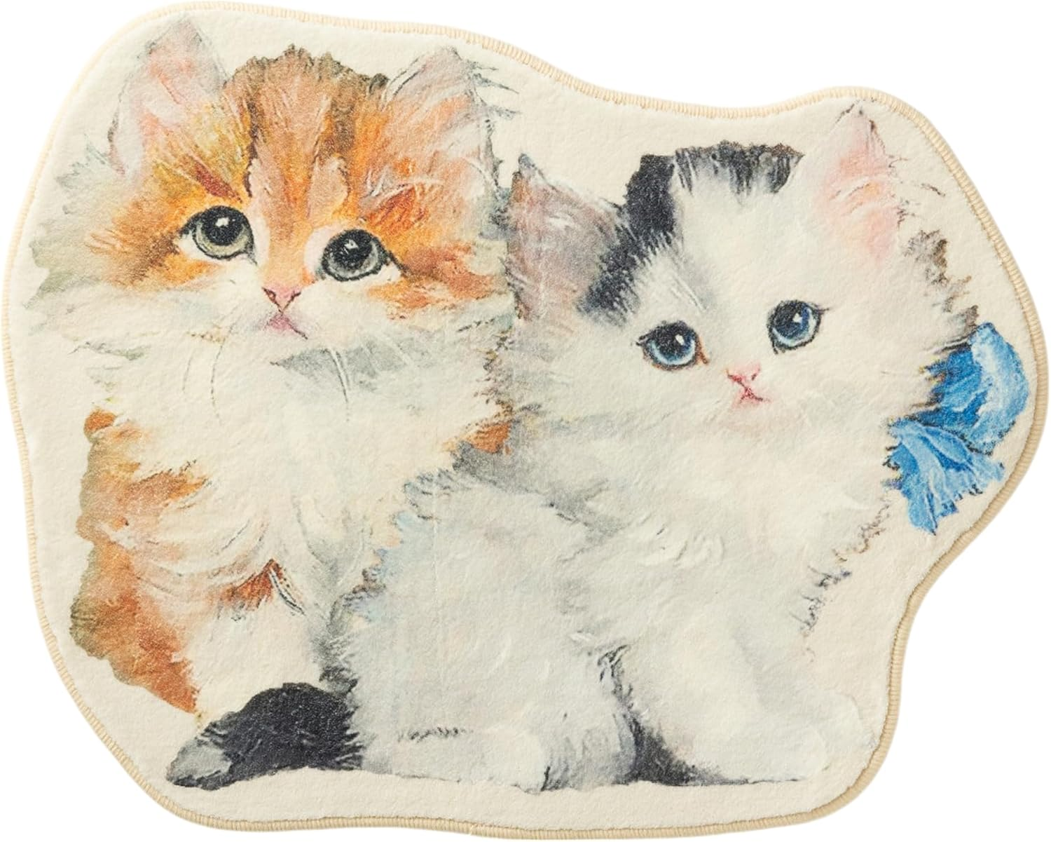 Jubilee Fluffy Plush Mat Painting Cat Design Non-Slip 100% Polyester Machine Washable image number 2
