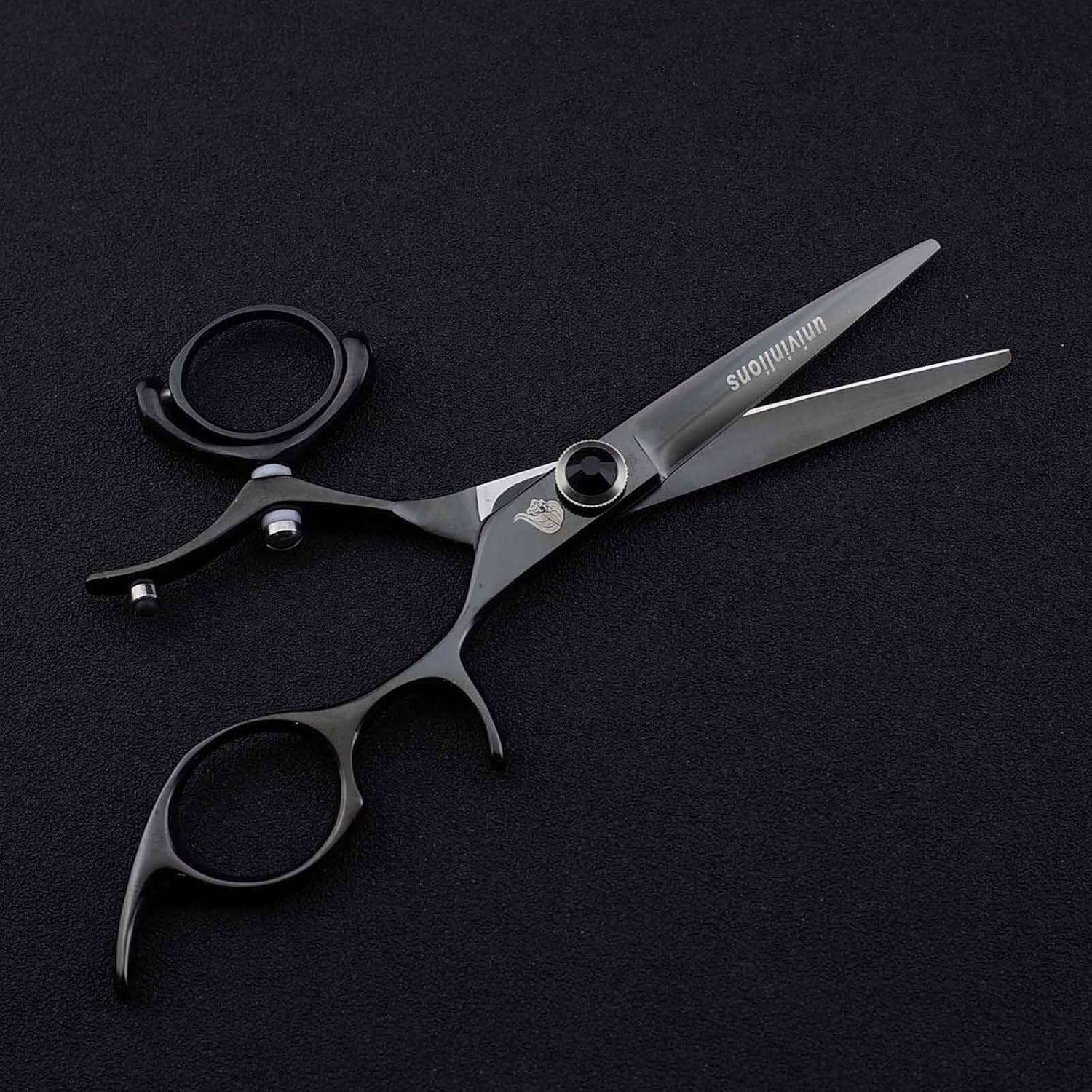5.5" Swivel Thumb Hair Cutting Shears Japanese Hairdressing Scissors Flying Shears Rotary Hair Cutting Scissors Rotating Straight Clippers Finishing Trimmers image number 4