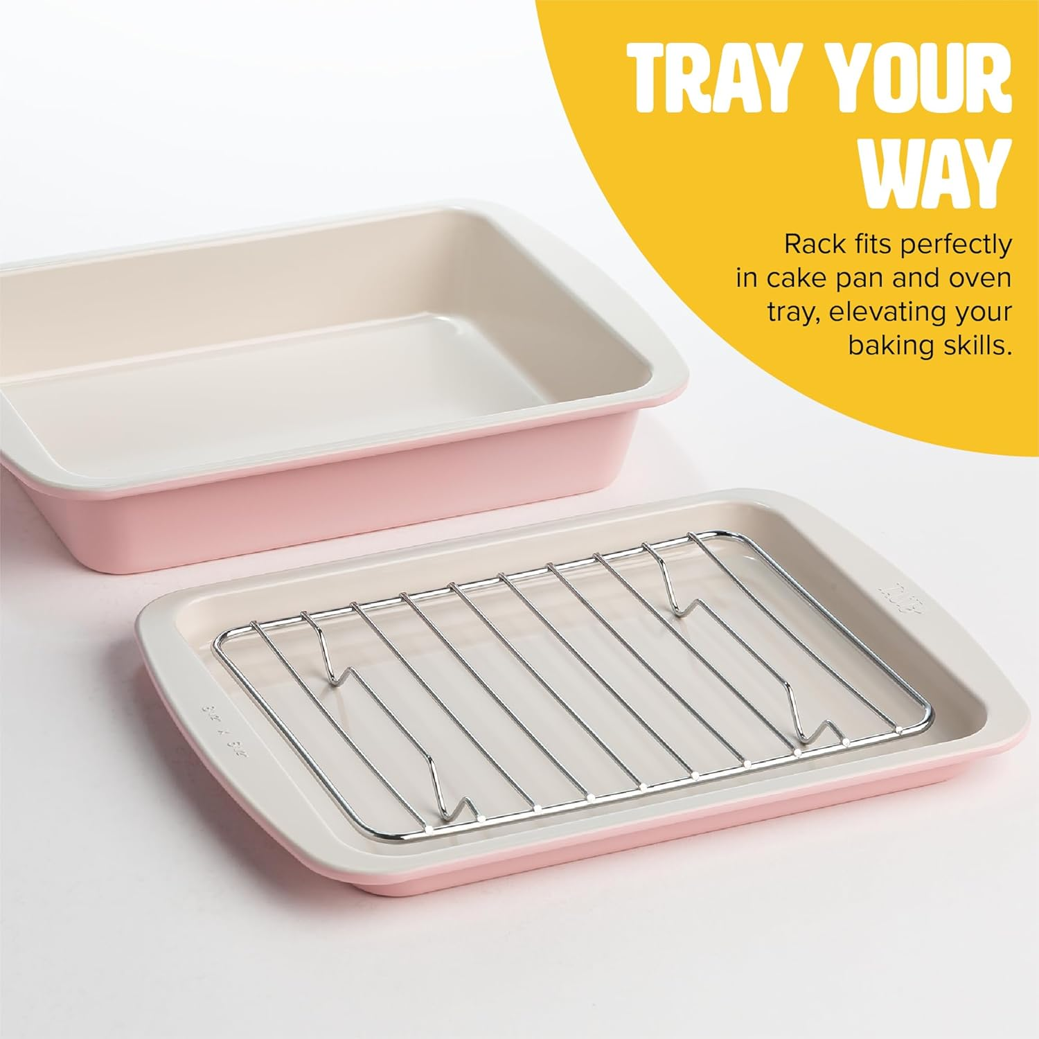 Tasty Nonstick Toaster Oven Baking, 3-Piece Set, Pink image number 6