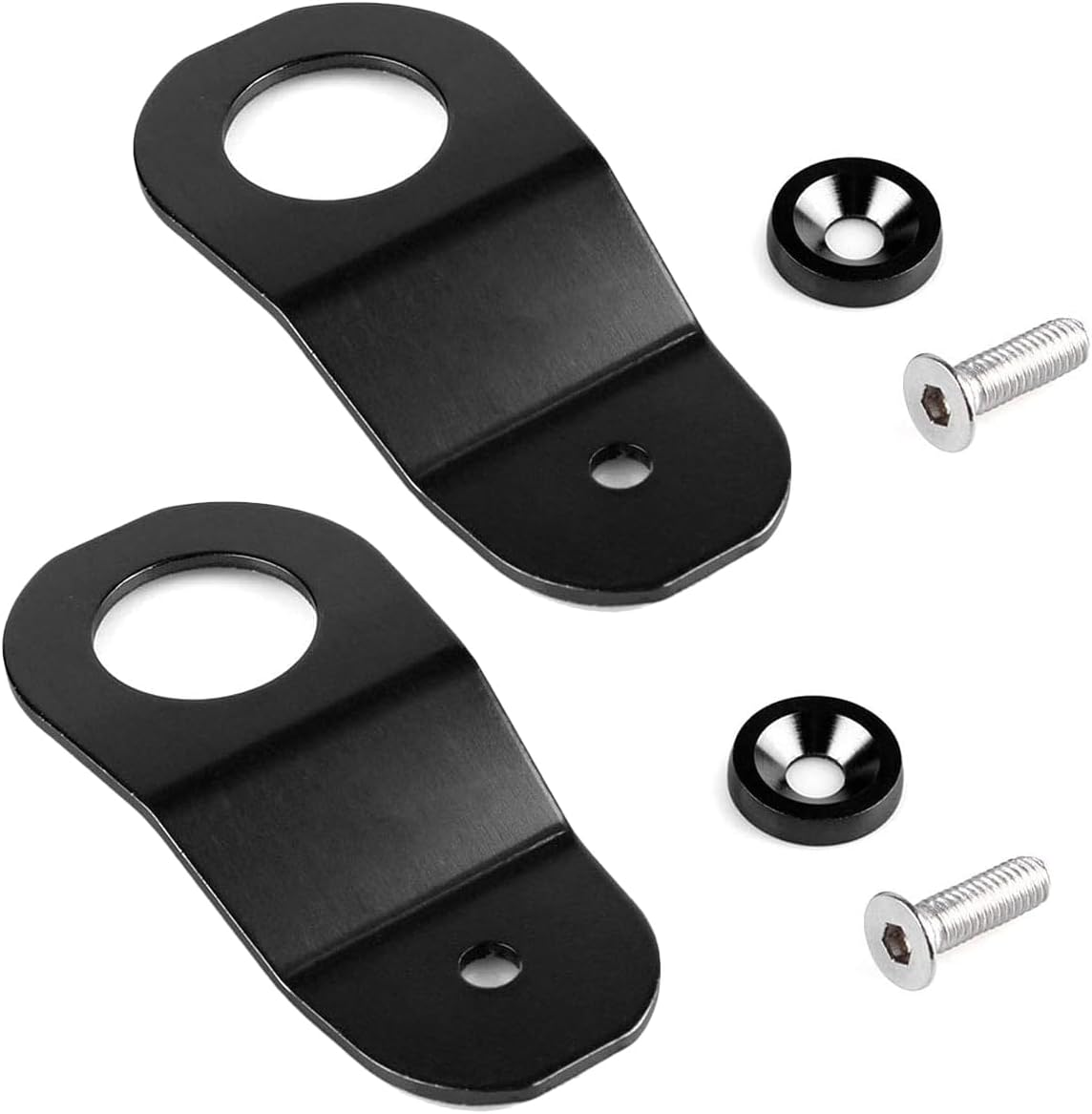 2 Pack Black Aluminum Radiator Stay Mount Bracket with Washer Kit for H-Onda 96-00 Civic EK 94-01 Acura Integra DC 00-09 S2000 AP