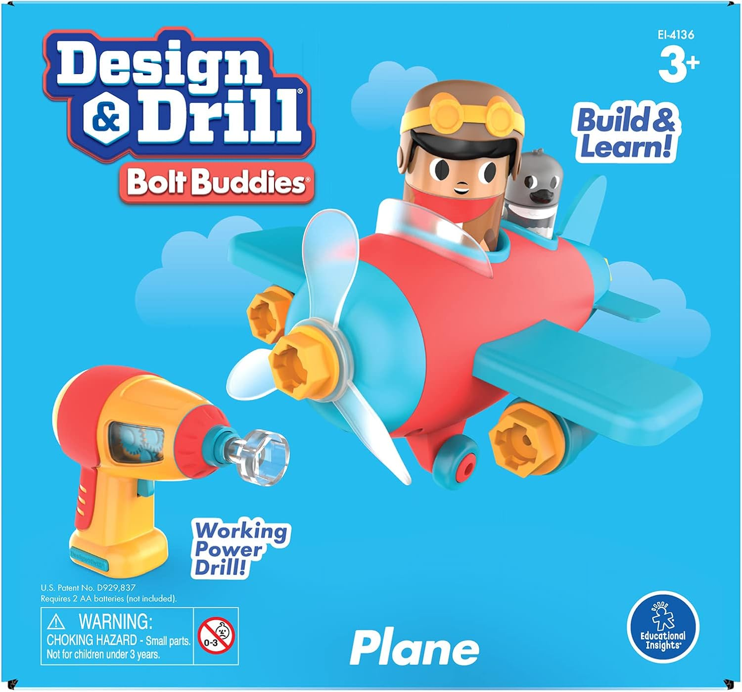 Educational Insights Design & Drill Bolt Buddies Plane image number 1