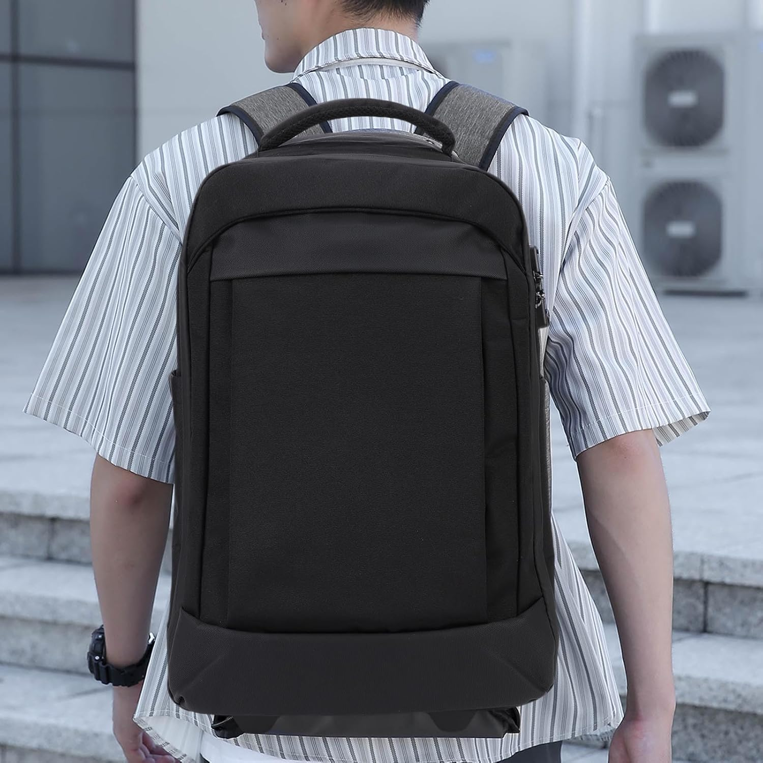 MENDUNER Rolling Backpack, Carry on Luggage Business Bag, Overnight College .Water Proof Wheeled Laptop Backpack, Computer Bag Trolley Suitcase for Men Women Adults to Travel - Black image number 6