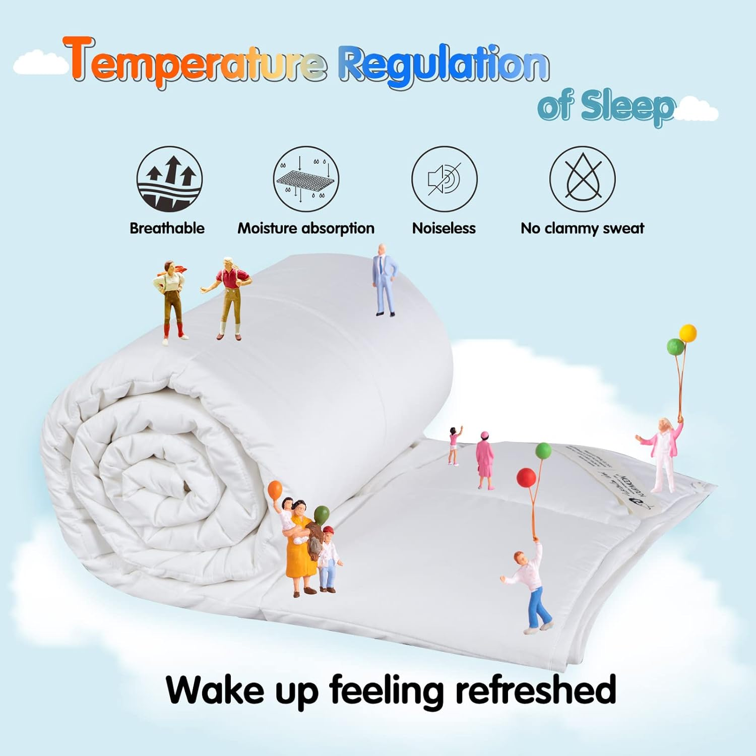 YOUR MOON All Seasons Luxurious Wool Comforter Twin Size, Premium Wool Filled Comforter, 100% Natural Australian Wool Duvet Insert, Noiseless Cotton Cover (White) image number 3