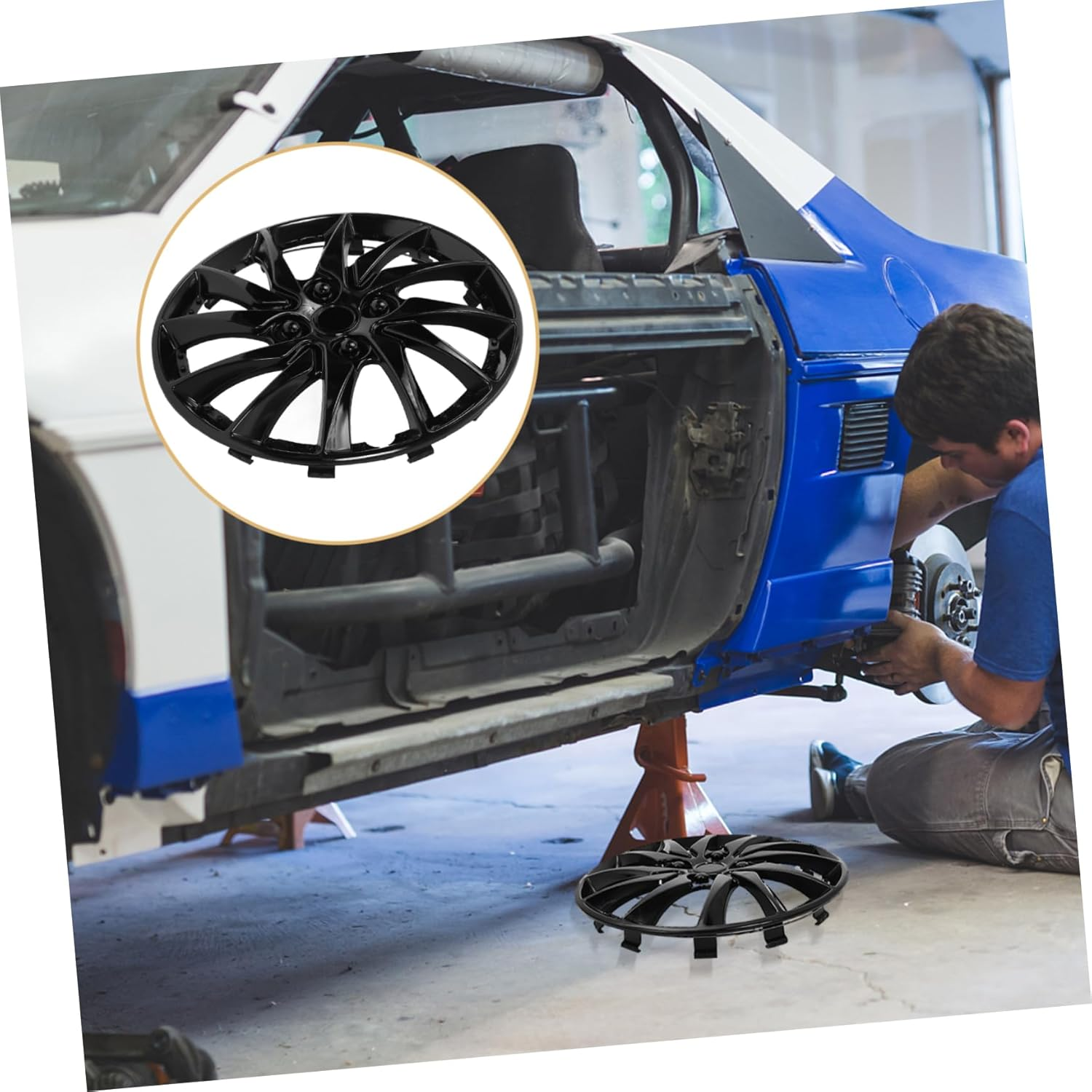 Kichvoe Wheel Hubcaps 14 Inch Pp Hub Wheel Covers with Impact Protection Exterior Maintenance image number 3