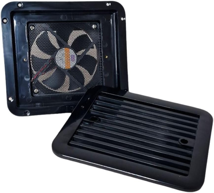 Marvix 12V Extractor Air Vent Side Ventilation Fan Black Electric Exhaust 205 X 185Mm for Caravan, Motorhome, Campervan image number 1