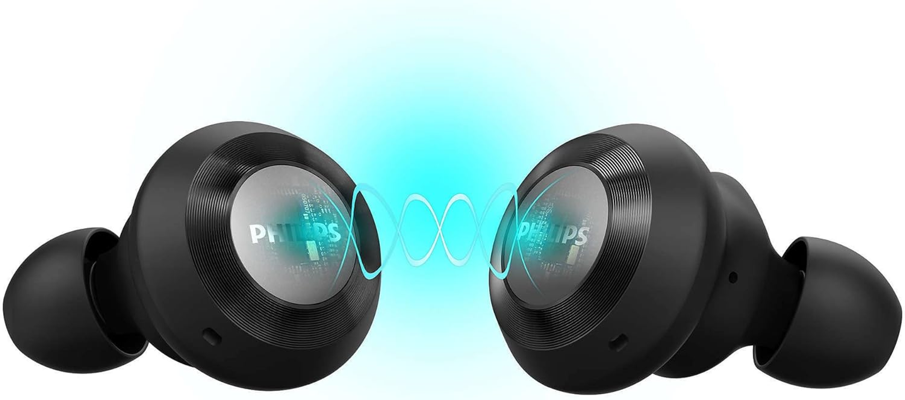 PHILIPS T8505BK/00 In-Ear Headphones Bluetooth Wireless (Hybrid Active Noise Canceling, Awareness Mode, Dual Mics, 13-Mm Neodymium Drivers, Quick Charge, Google Assistant) Black - 2020/2021 Model image number 4