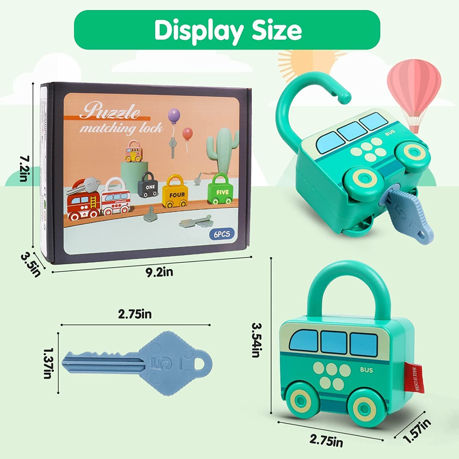 Lock and Key Toys for Toddlers, Montessori Lock and Key Car Toy Set, Baby Learning Locks with Keys Preschool Number Counting Matching Early Educational Learning Toy, Kids Boys Girls 18 Months+ image number 4