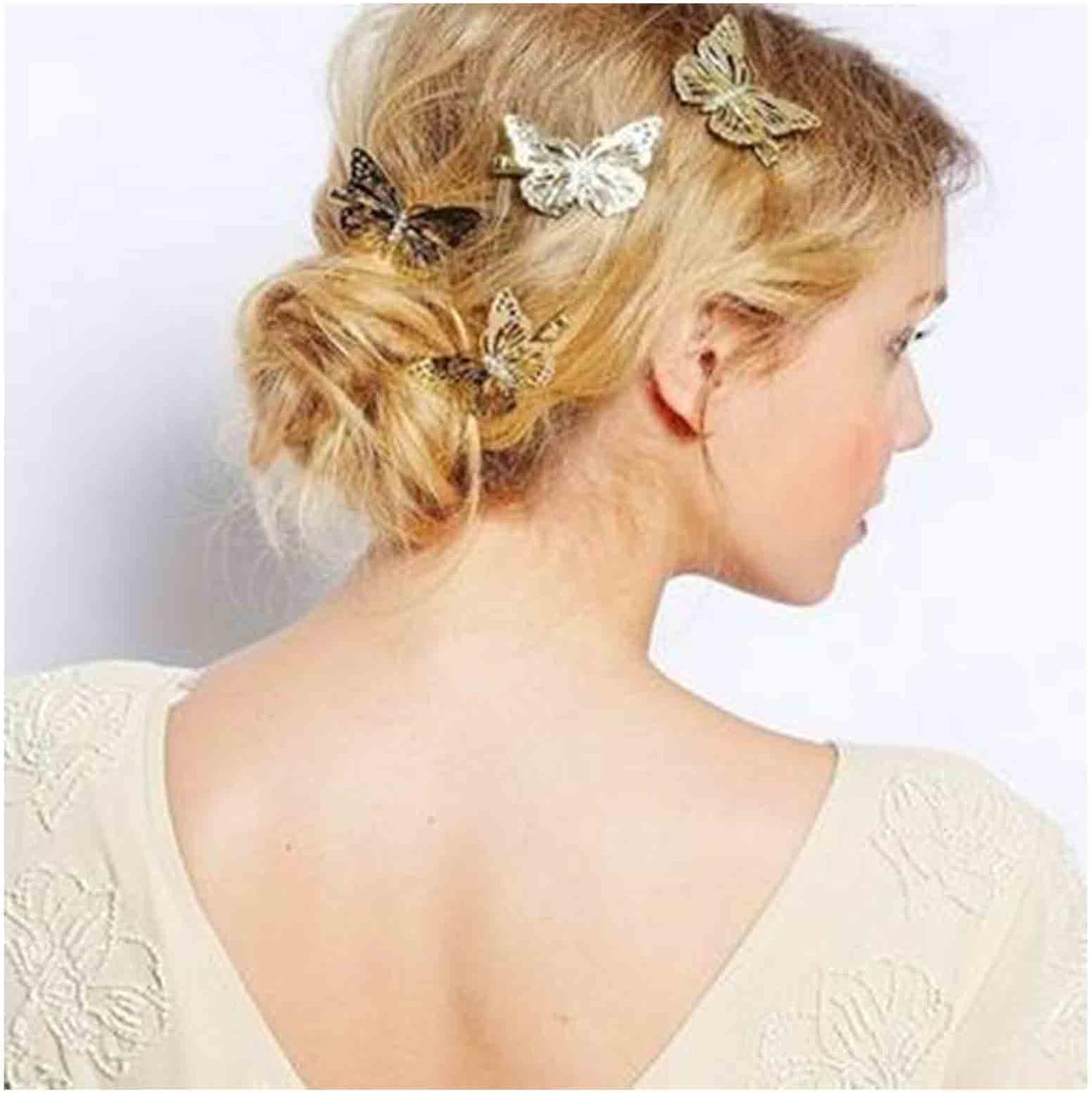 Yheakne Boho Butterfly Hair Clip Pen Gold Hair Clip Vintage Barrette Clips Butterfly Hair Clips Decorative Hair Clip Hair Accessories for Women and Girls 4 Pieces image number 6